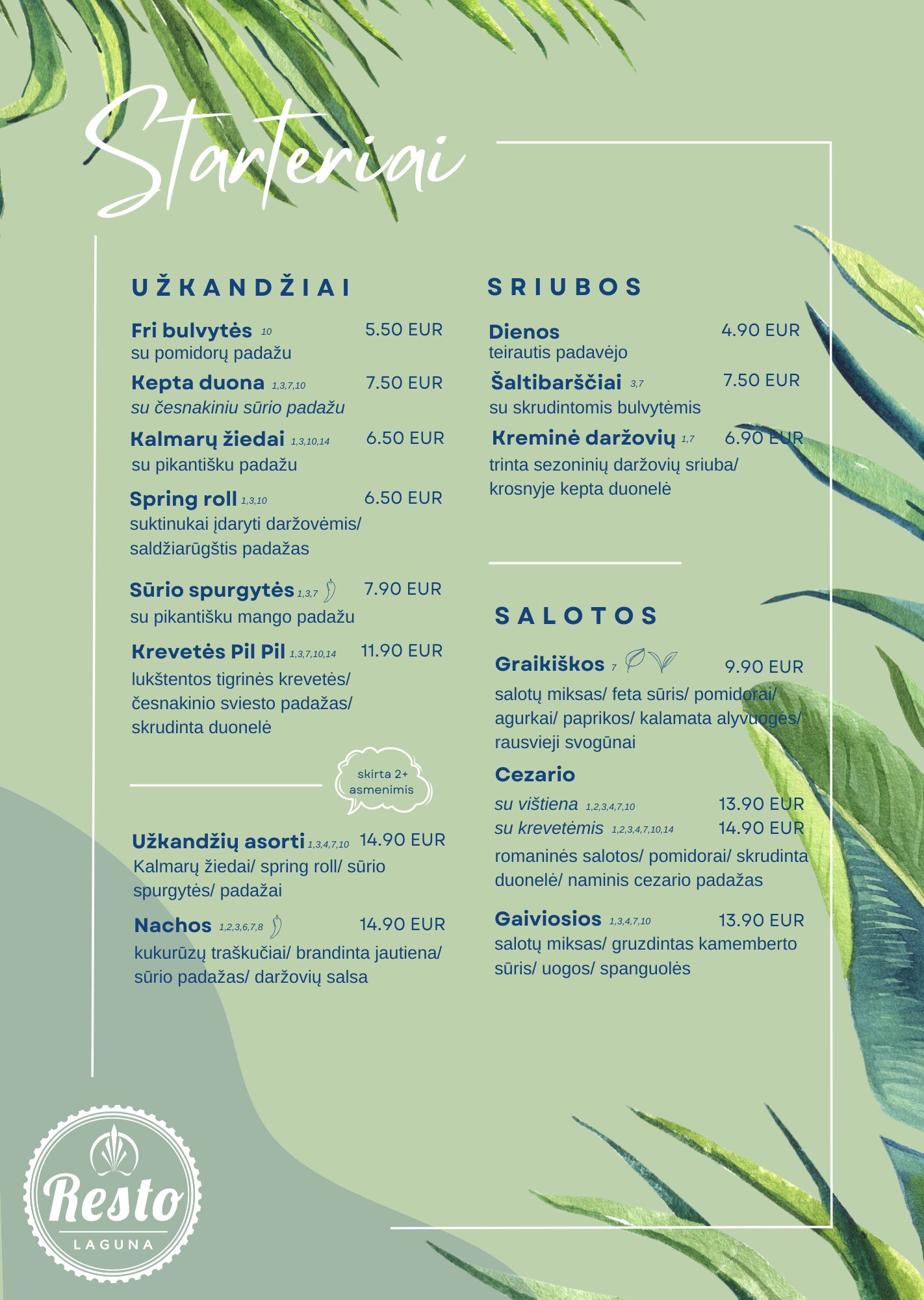 užkandžiai salotos